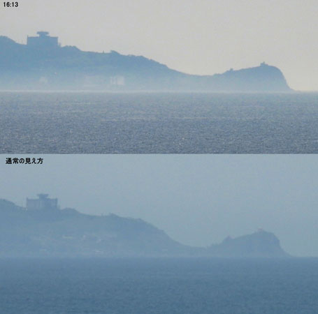 夏日の小樽に蜃気楼出現！